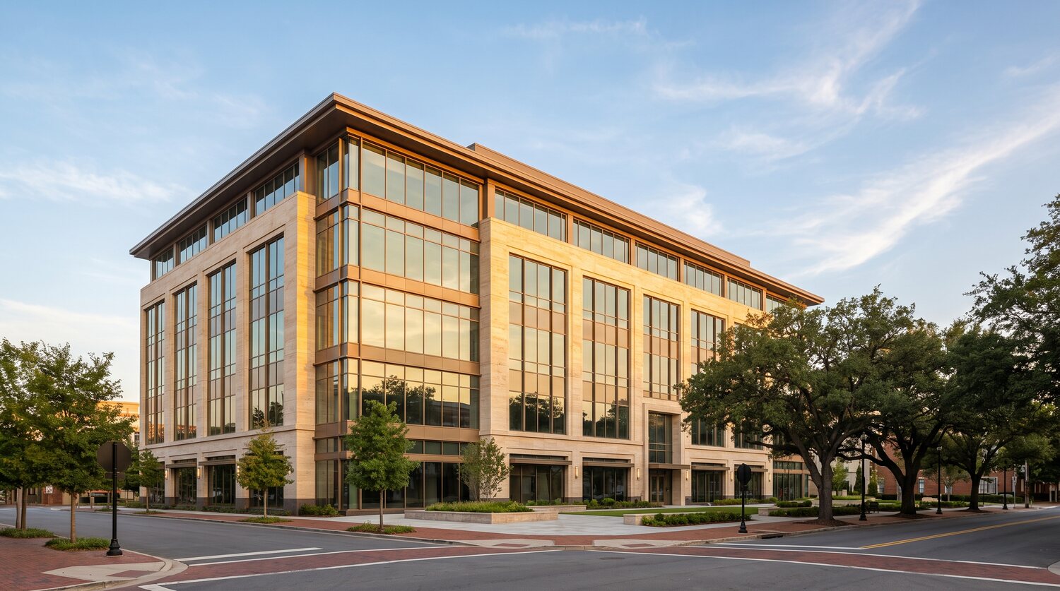 Modern commercial office building in the Carolinas