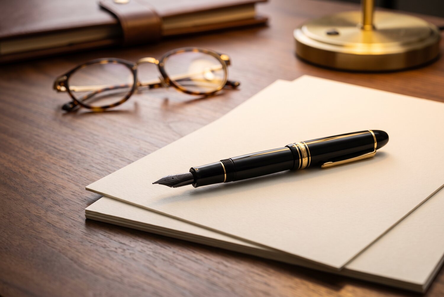 Closing documents on a desk